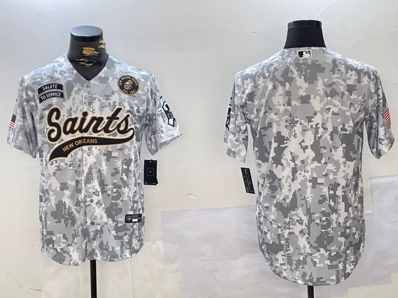 Men New Orleans Saints Blank Nike Arctic Camo 2024 Salute to Service Limited NFL Jersey style 2->new orleans saints->NFL Jersey